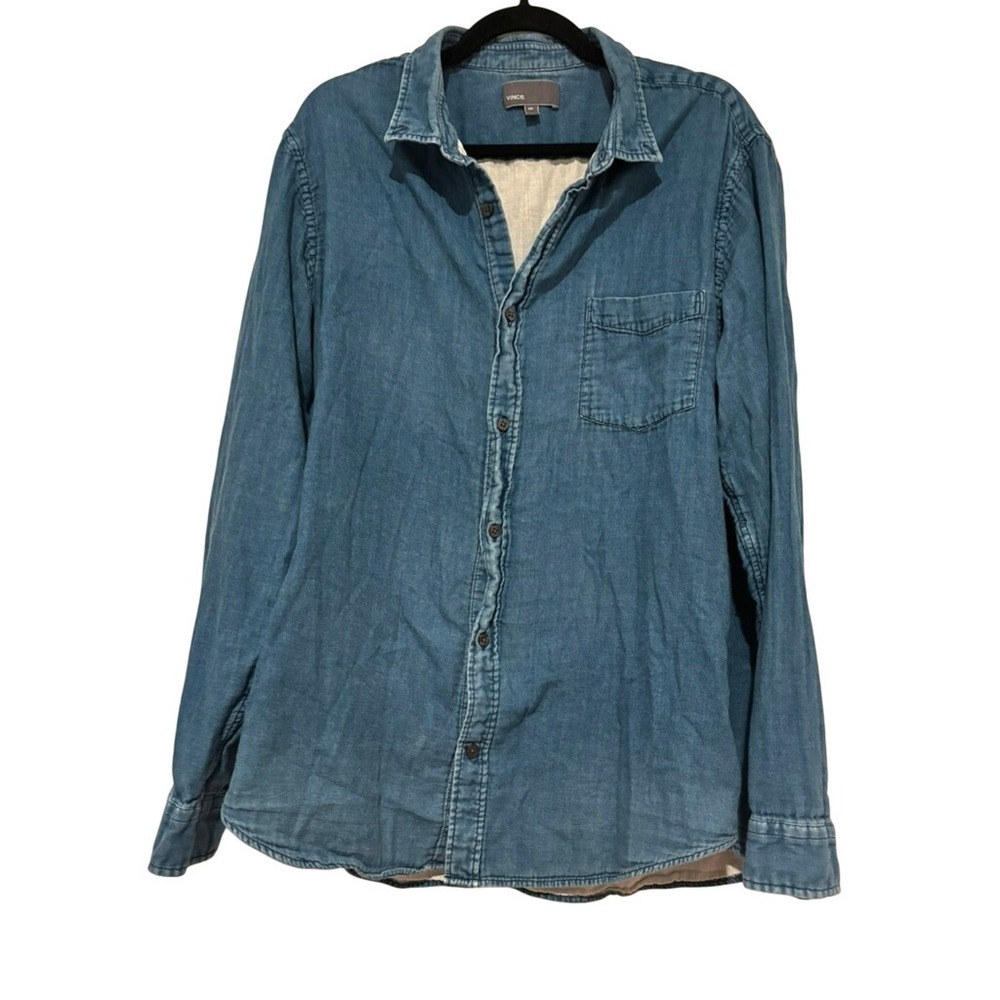 Vince sz XXL soft jean button down cotton shirt MM (3 spots of some wear)
